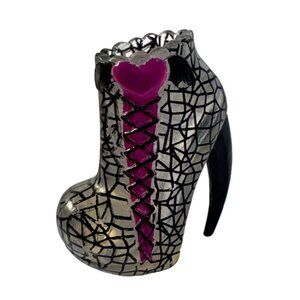 Monster High Boot Shoe Pink Black Cobweb for Draculaura Ghouls Rule LEFT SHOE